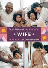 Personalised Birthday Photo Card created by Joanne Hawker - Classic Birthday Photo Card - Brilliant Wife