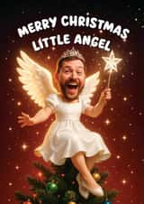 Funny Christmas Card - Little Angel created by Picardso