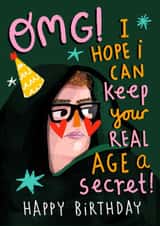 Funny Birthday Card - The Traitor's Can Alan Keep a Secret - Alan Carr created by NICHOLA COWDERY ILLUSTRATIONS
