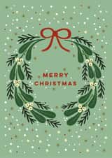 Classic Christmas Card - Wreath - Mistletoe created by Eli the Goat