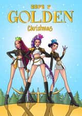 Fun Christmas Card - K-Pop Demon Hunters - Golden Christmas created by Bryony Jackson Walters