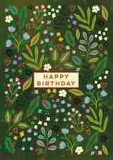 Pretty Birthday Card - Wildflower Meadow Flowers - Hearts created by Eli the Goat
