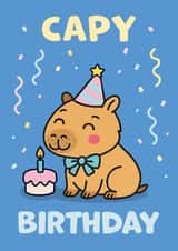 Cute Capybara birthday card created by Percy & Pearl
