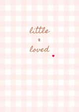 Classic New Baby Card - Little And Loved - Baby Girl created by Peony & Pangolin