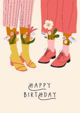 Classic Birthday Card - Blooming Flowers - For Her created by Sad Girl Illustration