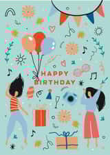 Classic Birthday Card - Dancing - For Her created by Eli the Goat