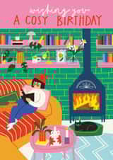 Cute Birthday Card - For Her - Cosy Birthday created by AbiGoLucky