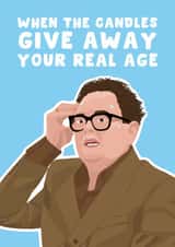 Funny Birthday Card - Alan Carr - Celebrity Traitors - Real Age created by Pink Peach Cards