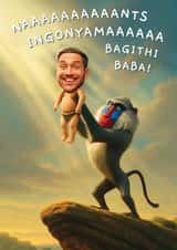 Iconic Birth Scene – Lion Cub Birthday Card created by Picardso