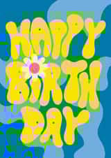 Cute Birthday Card - Bold Typography - Daisy - Retro Patterns created by Raspberry Blossom