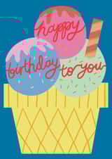Arty Birthday Card - Ice Cream - Scoops created by Raspberry Blossom