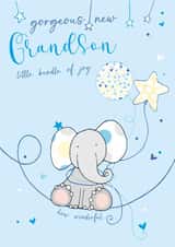Traditional New Baby Card - New Grandson - Little Bundle Of Happiness created by Molly Mae