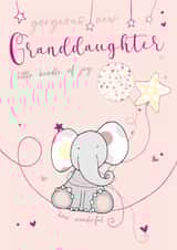 Traditional New Baby Card - For Granddaughter - Little Bundle Of Happiness created by Molly Mae