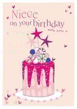 Traditional Birthday Card - For Niece - Cake created by Molly Mae