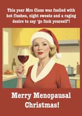 Funny Christmas Card - Menopausal Mrs Claus created by Rosie bees craft box