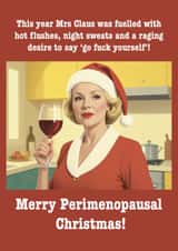 Funny Christmas Card - Perimenopausal Mrs Claus created by Rosie bees craft box