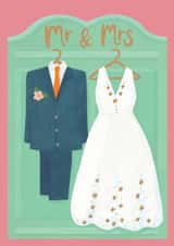 Classic Wedding Card - Mr & Mrs - Dress & Suit created by Raspberry Blossom