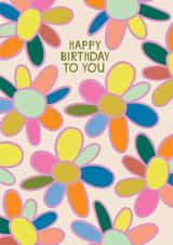Fun Birthday Card - For Her - Retro Flowers created by Raspberry Blossom