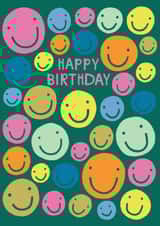 Cute Birthday Card - Smiley Faces - Colourful created by Raspberry Blossom
