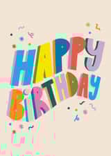 Classic Birthday Card - Bold & Colourful Typography - Confetti created by Raspberry Blossom