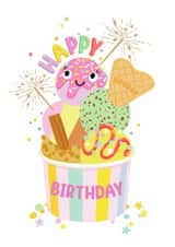 Cute Birthday Card - For Her - Ice Cream created by Helen Thompson