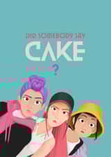 Funny Birthday Card - K-Pop Demon Hunters - Cake created by Sian Moore Illustration