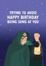 Funny Birthday Card - Alan Carr - Avoiding The Happy Birthday Song created by The Cake Thief