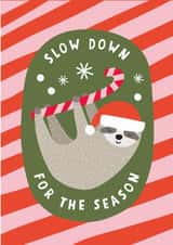 Cute Christmas Card - Sloth - Slow Down created by Mifkins