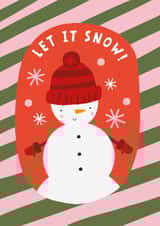 Cute Christmas Card - Snowman - Let It Snow created by Mifkins