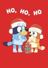 Classic Christmas Card – Bluey Ho Ho Ho – Sweet Festive Design created by Danilo