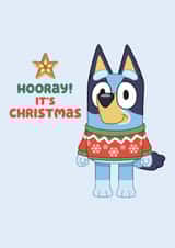 Cute Christmas Card – Bluey Hooray It’s Christmas – Festive Jumper Design created by Danilo