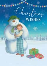 Classic Christmas Card – The Snowman Christmas Wishes – Heartwarming Design created by Danilo