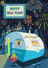 Classic New Year Card - Caravan - Fireworks created by Rocket68