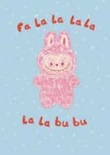 Cute Christmas labubu card created by Front Bum