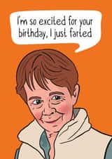 Funny Birthday Card - Celia Imrie Fart - Celebrity Traitors created by Woody's Design