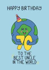 Cute Birthday Card - 70th - Best Uncle created by Schnauzer Scribbles