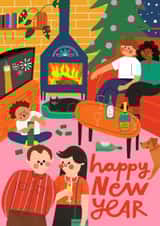 Cute New Year Card - Cosy Living Room created by AbiGoLucky