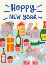 Cute New Year Card - Rabbits created by AbiGoLucky