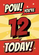 Classic Birthday Card - 12th - Comic - Pow! created by @Cupsie's Creations