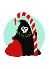 Cute Grim Reaper Christmas Card for Friends and Family created by Stephanie Mcrae