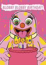 Funny Birthday Card - Mr. Blobby created by Silent Disco Design