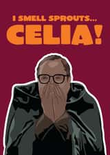 The Traitors Greetings Card  Featuring Alan Carr - I Can Smell Sprouts Celia! created by Hello Sausage