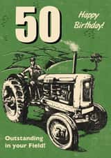 Classic 50th Birthday Card - For Him - Tractor created by Rocket68