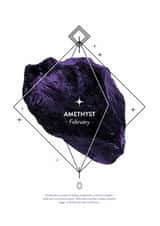 Radiant in Amethyst: A February Gem Like You - Birthstone greeting card created by @theoddprint