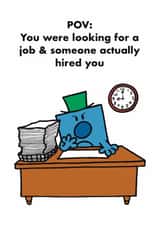 Funny New Job Card - Mr. Grumpy - Mr. Men created by Mr. Men