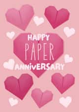 Cute Anniversary Card - 1st - Paper Hearts created by Sian Moore Illustration