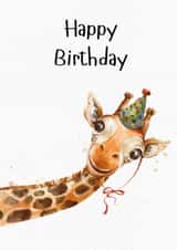 Cute Happy Birthday Card - For Friend - Giraffe created by BYANIKA