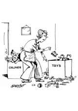 Funny Birthday Card - Tidying Up created by Punch Limited