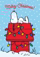 Cute Christmas Card - Snoopy - Doghouse created by Hype Associates