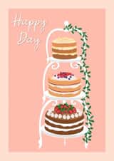 Classic Wedding Card - Cakes - Happy Day created by Suzanne Taktak